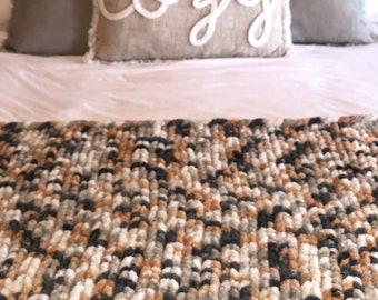 HARVEST COSY DHROW, Chenille weiche grobstrick Decke, beste decken