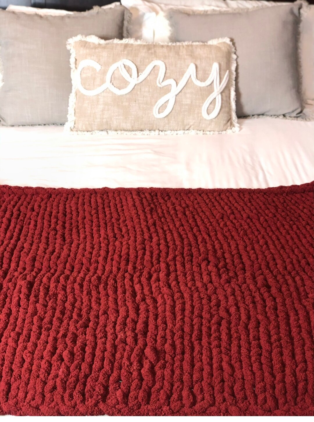 ZEN COZY THROW Chenille Soft Chunky Blanket Best Blankets Etsy