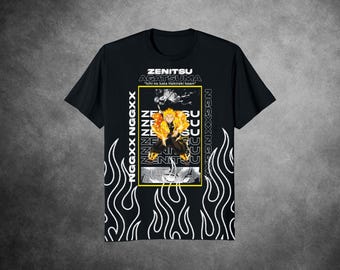 ZENITSU Agatsuma no Yaiba Demon Slayer T-Shirt Anime Graphic Tee anime street wear / fanmerch manga Merchandise Anime Fan shirt