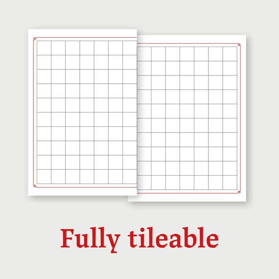 1inch Grid Paper Dnd Printable Multiple Colors