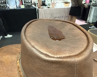 Crushable Packable Kangaroo Leather Hat summer or winter
