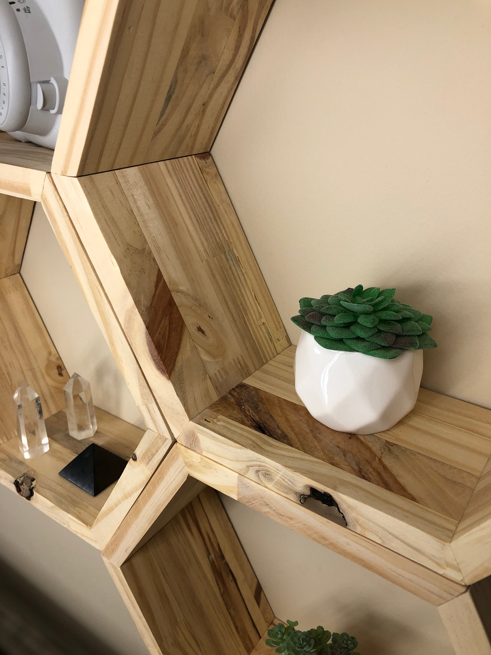 Modern Wooden Hexagon Shelves Multipurpose Any Room Etsy