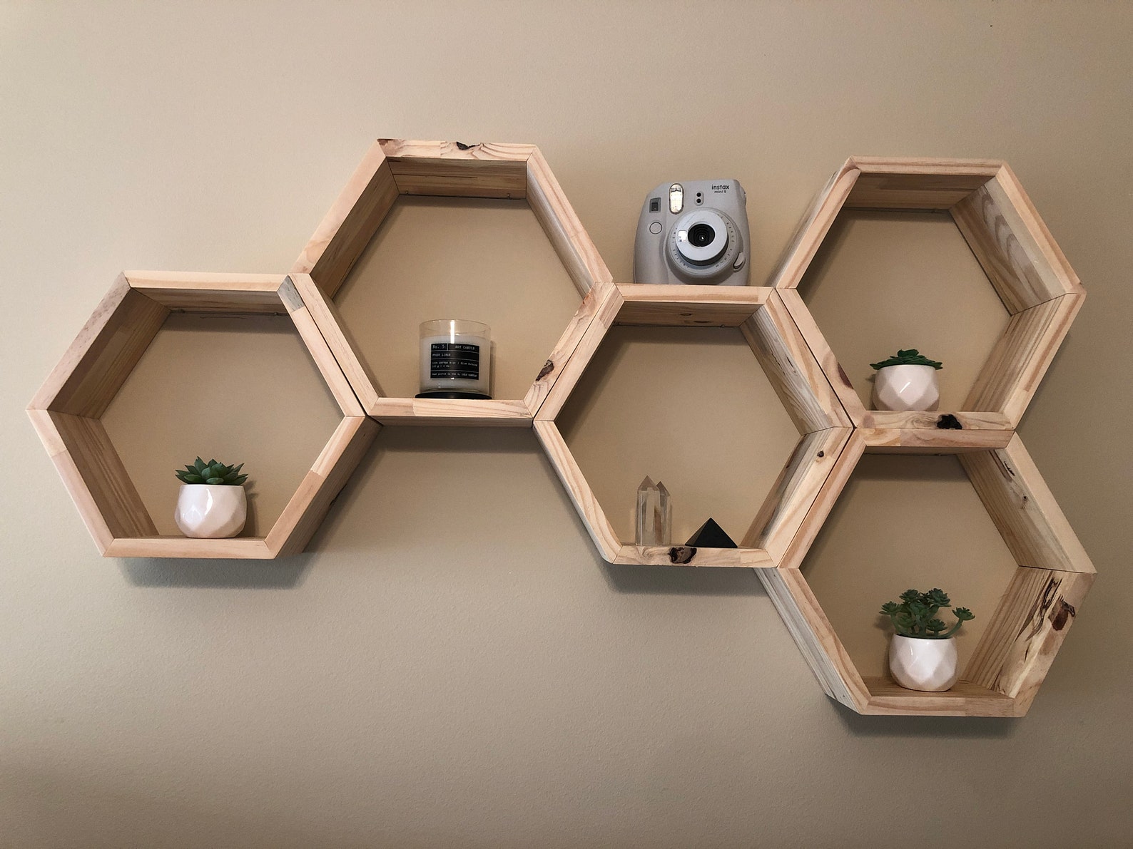 Modern Wooden Hexagon Shelves Multipurpose Any Room Etsy