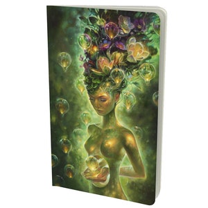 The Light Grows Within, Gaia, Earth Goddess, Original Art Mini Journal, Notebook, Sketchbook, Custom Art Book