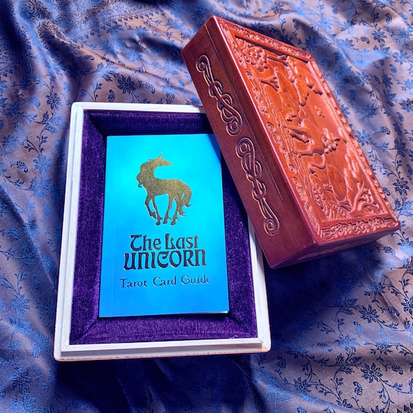LICENSED OFFICIAL Last Unicorn Tarot Deck - Carved Wooden Box Edition