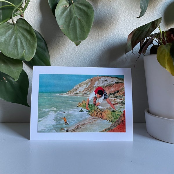 Aquinnah, Massachusetts - blank greeting card of original collage art