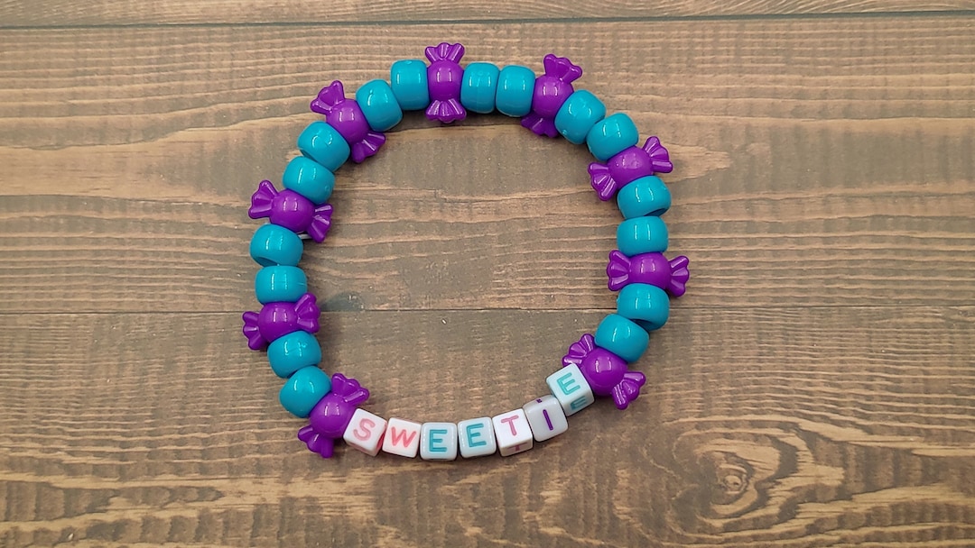 Sweetie Purple Candy Bracelets for Girls, Cute Beaded Bracelets