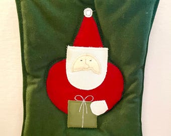 Woof & Poof vintage Christmas Santa potholder