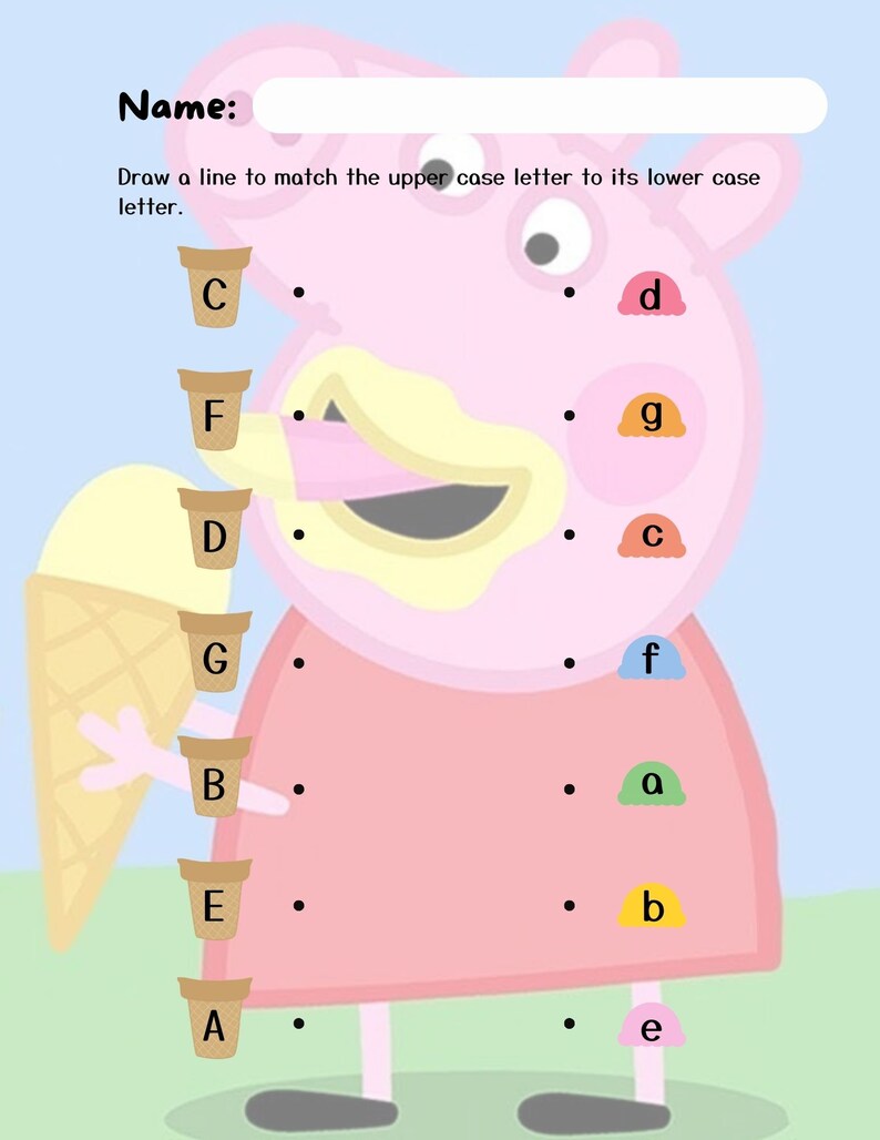 Peppa Pig Themed Preschool Fun Learning Activities Etsy