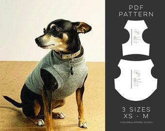 Dog T-shirt PDF Pattern & Tutorial 3 sizes (xs - medium)