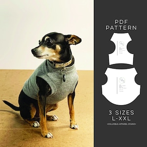 Dog T-shirt PDF Pattern & Tutorial 3 sizes (large - xxl)