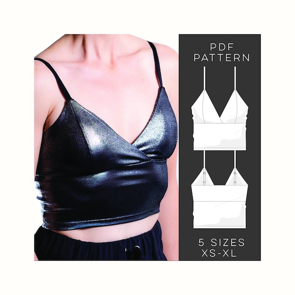 Shine Bright Bralette Pdf Pattern & Tutorial, Digital Download, 5 Sizes XS - XL