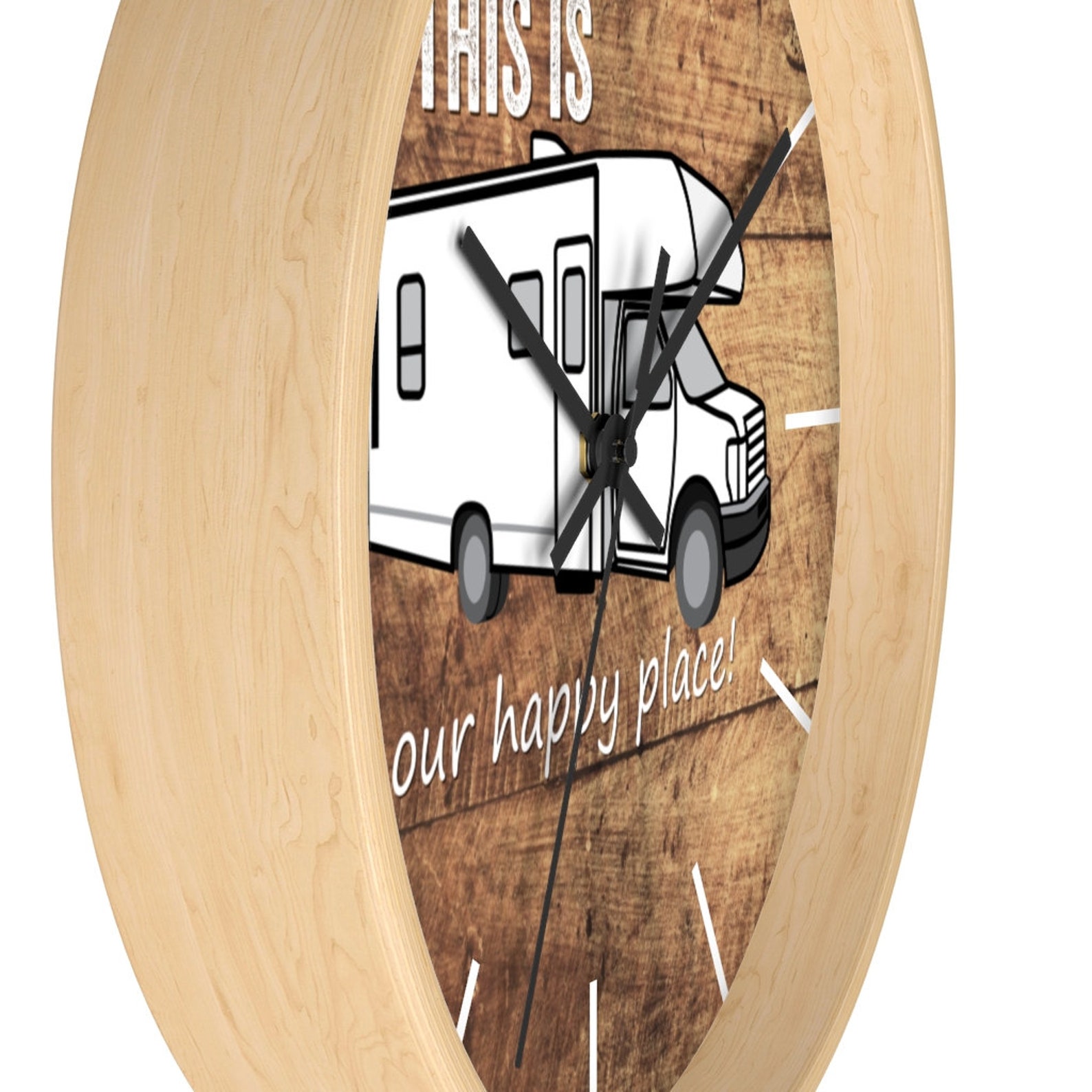 Class C RV Wall Clock with Old Wood Background Etsy