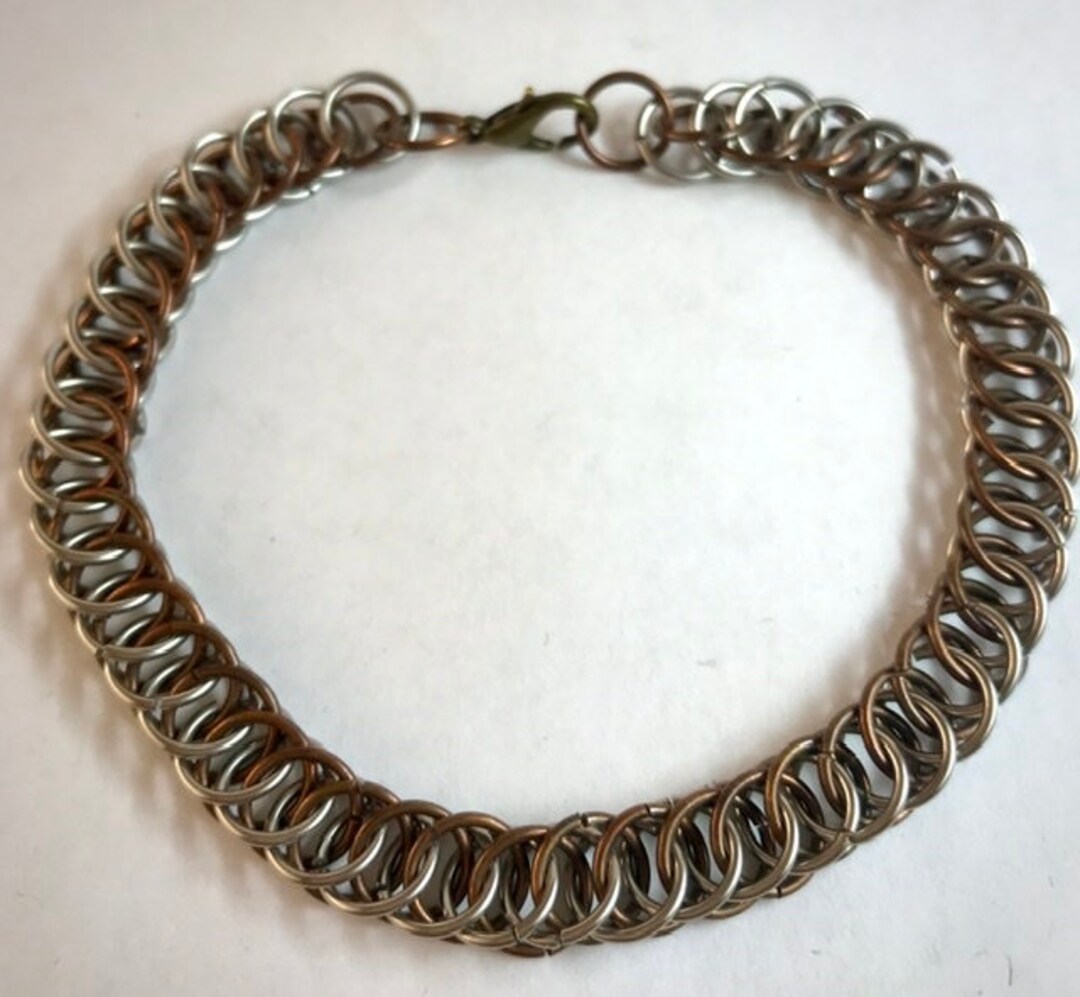 Half Persian Chainmail Weave Bracelet Wrist Band Etsy