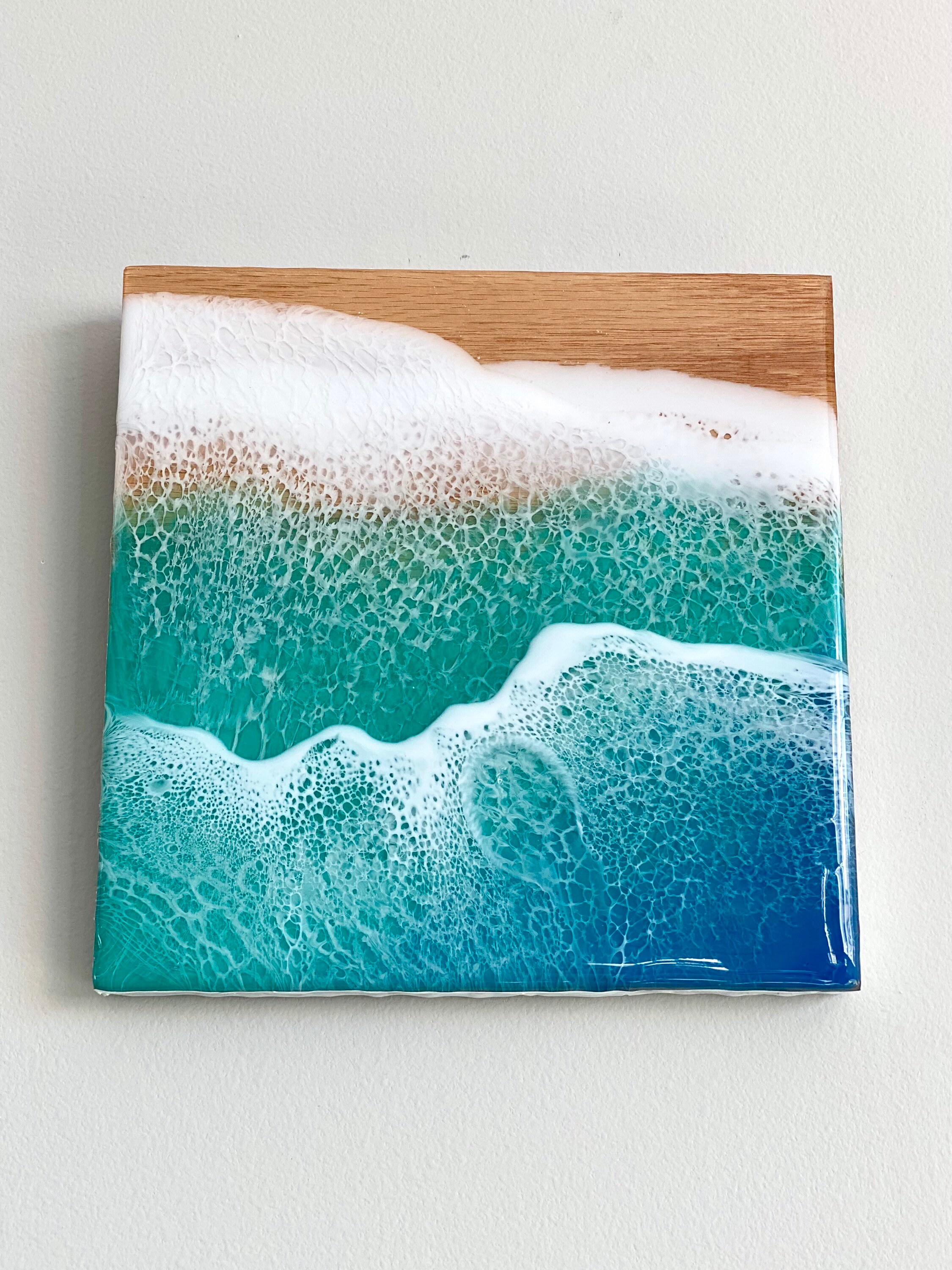 Ocean Wave Resin on Wood Panel Wall Decor Ocean Decor Wall - Etsy