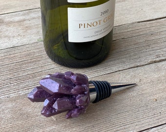 Purple Faux Crystal Resin Wine Stopper, Purple Resin Wine Stopper, Purple Wine Stopper, Faux Crystal Wine Stopper, Wine Stopper