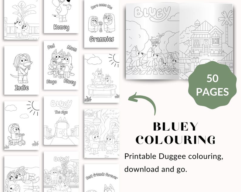 PRINTABLE Bluey Colouring | Kids Colouring Fun | Screen Free Activities ...