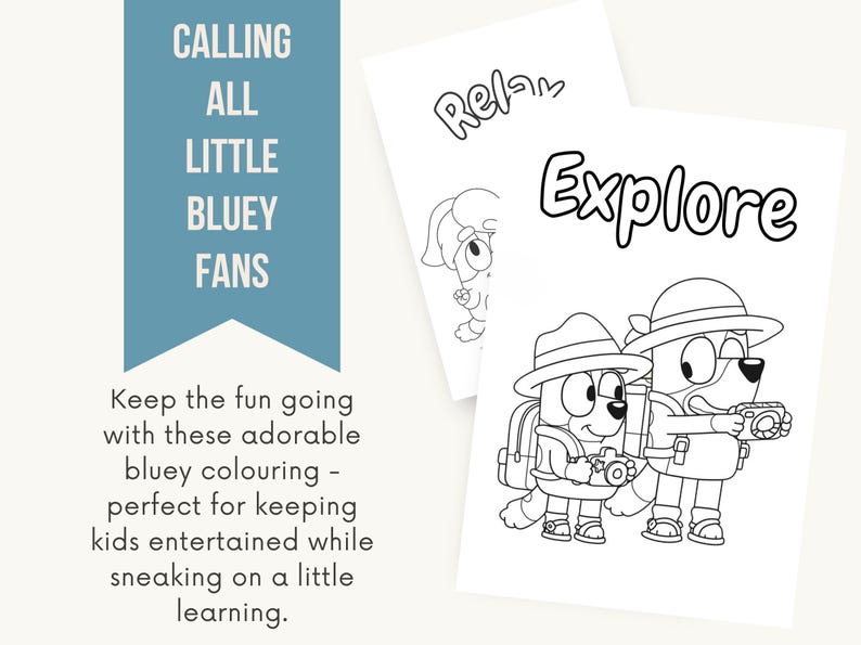 PRINTABLE Bluey Colouring | Kids Colouring Fun | Screen Free Activities ...