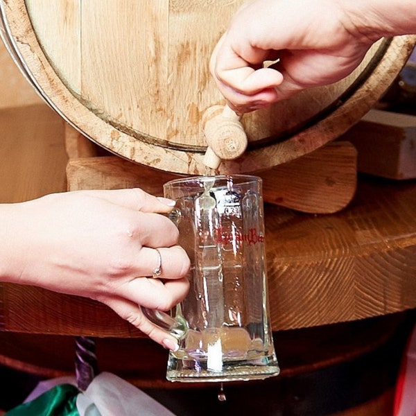 Wooden Barrel Tap — NEW Solid Hardwood Spigot > Wine Cask, Bourbon Whisky, craft Beer Keg | Brewing Supplies