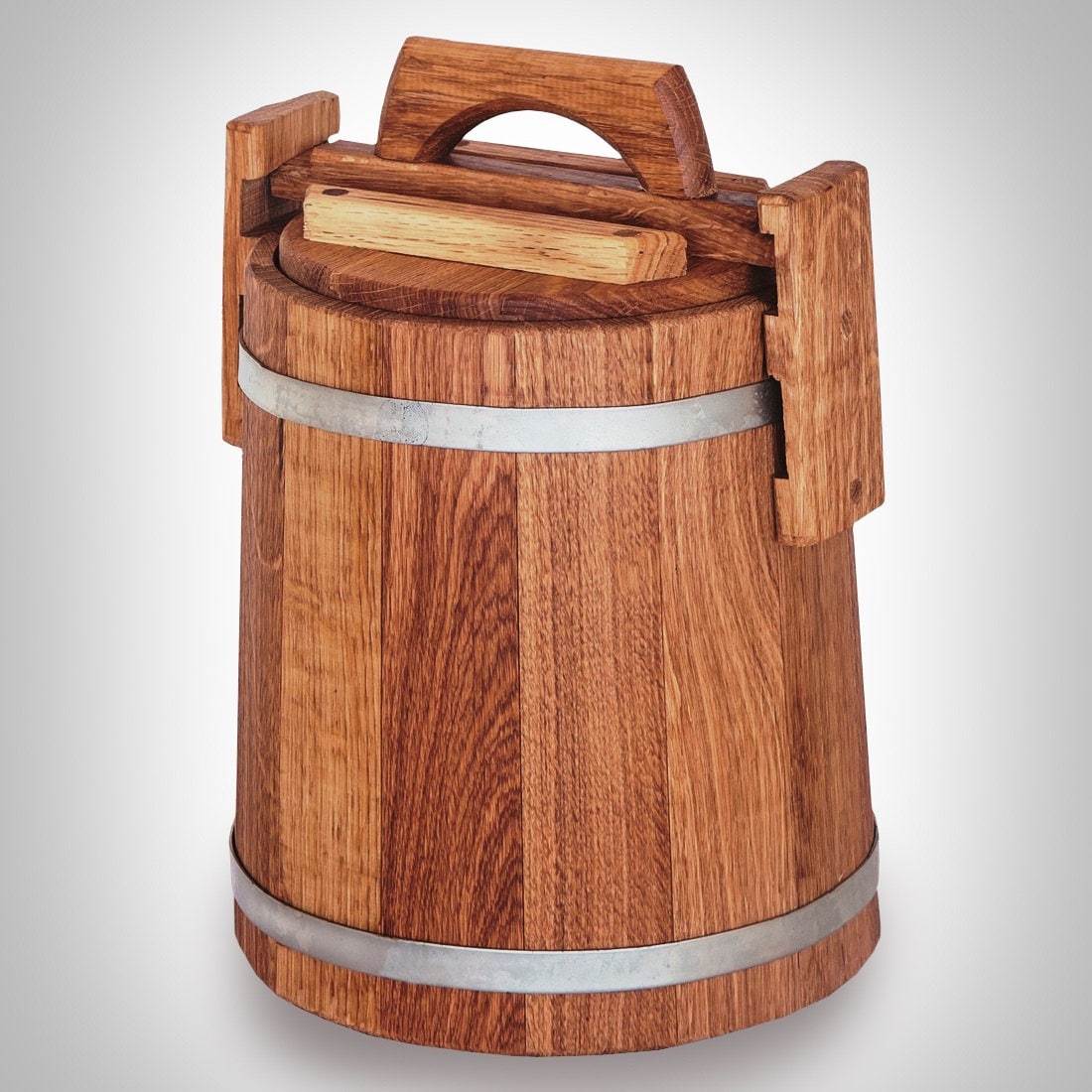 Oak Barrel 10L 20L With Lid Stand Wooden Container for Etsy