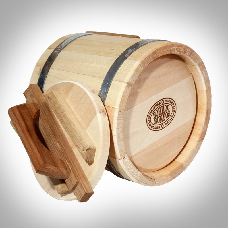 Personalized Wooden Barrel 10L 15L 30L with Lid Food Etsy