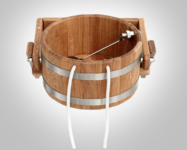 Sauna Bucket Shower 20L 22L OAK Wood Russian bath Extreme Freshening Waterfall Bucket 20L—COMPACT