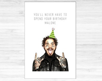 Post Malone Birthday Card - Etsy