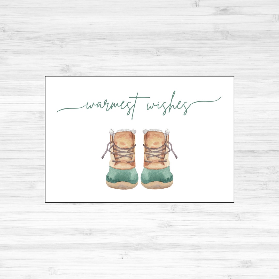 Warmest Wishes Ll Bean Boot Winter Holiday Card Etsy