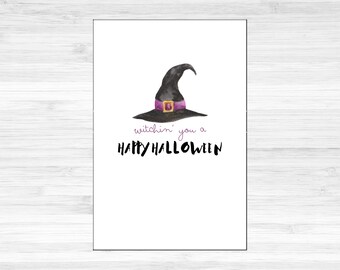 Witchin you a happy halloween - Halloween Greeting Card