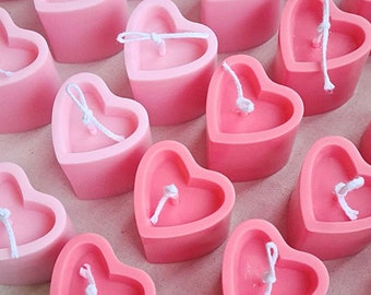 Heart Shape Acrylic Plastic Candle Mold Transparent Heart Candle Mold Love Candle  Mold Handmade Soap Mold Diffuser Making Mold 