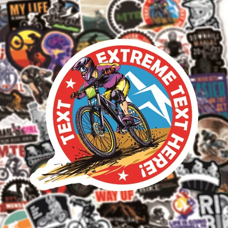 50 Pcs Mountain Bike Sticker Pack MTB Mountain Bicycle Outdoor Etsy