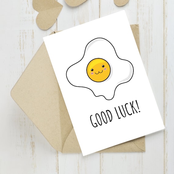 Funny good luck card.Good luck card.Food pun card.Egg card.For | Etsy
