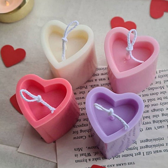 Heart Shape Acrylic Plastic Candle Mold Transparent Heart Candle