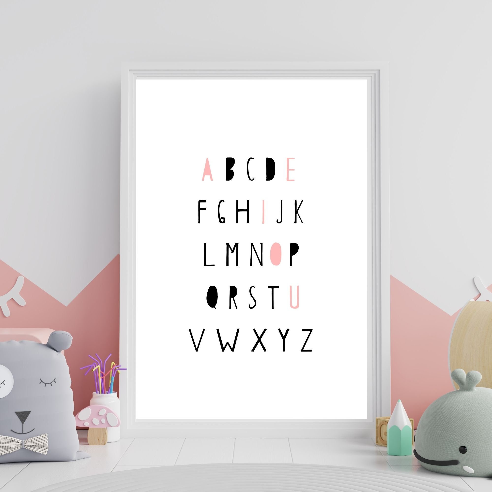 Alphabet Printable Wall Art Alphabet Art Print Nursery Wall - Etsy
