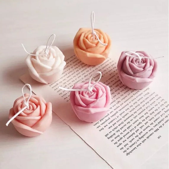 3D Rose Flower Candle Mold DIY Valentine's Day Candle Making Silicone Mold  Resin Plaster Chocolate Mould Handmade Party Favors