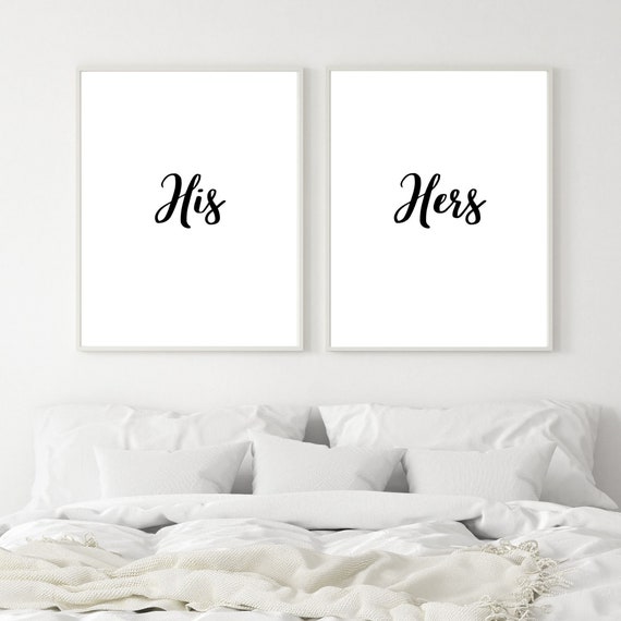 His and Her Printable Sign Bedroom Wall Art Set of 2 Wall | Etsy