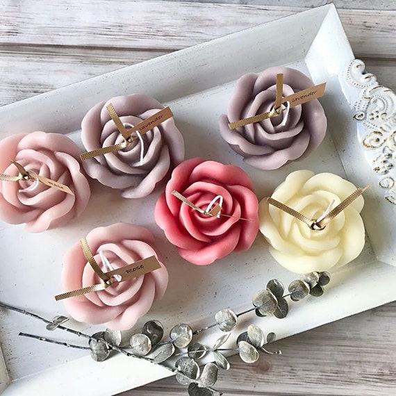 Flower Candle Mold Rose Silicone Mould 3D Candle Soap Plaster Resin Cake  Baking Tool Home Decoration Gift Flower Heart Mold Rose Candle Mold