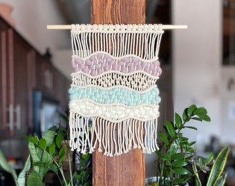 Gran tapiz de macramé para pared / Arte bohemio de macramé / Tapiz tejido / Decoración primaveral para el hogar