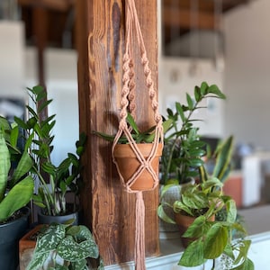 Macrame Plant Hanger | Large Indoor Hanging Planter | Spring Home Decor | Mother&#39;s Day Gift | Dusty Pink