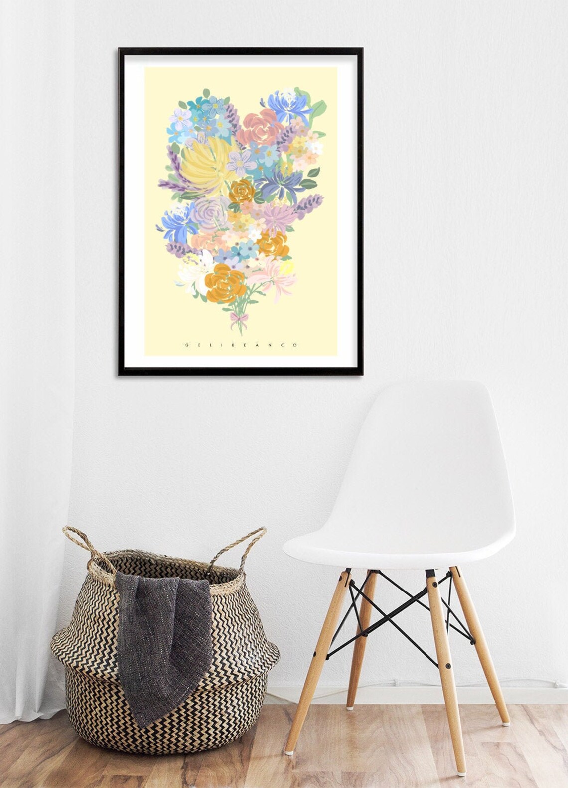 Floral prints wall art floral bouquet wall art print botanical Etsy