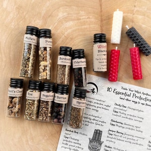 Witch's Protection Herb Kit, 10 Essential Herbs for Protection & Cleansing Spells, Teas and Rituals