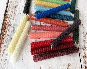 Beeswax chime candles, 4" tiny tapers for rituals, spells and intention setting