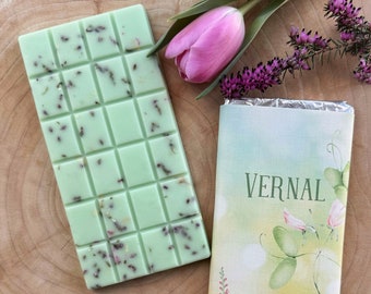 Vernal premium beeswax-soy wax melt snap bars, spring garden scent in large 100g size