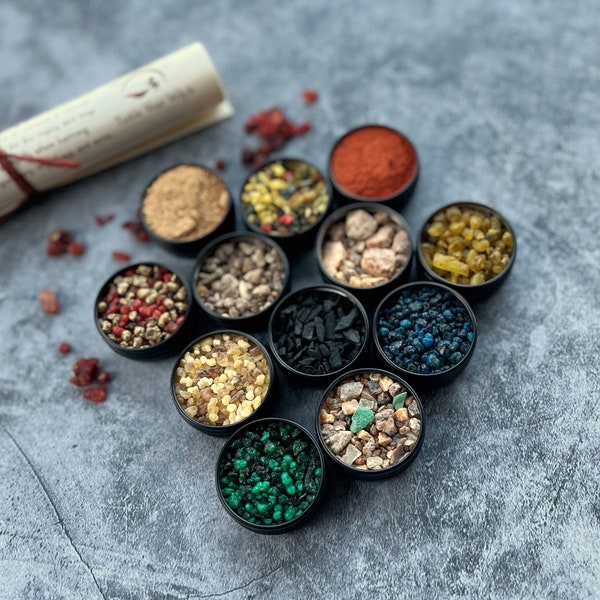 Incense resins for spells, rituals and meditation, make your own loose incense blends