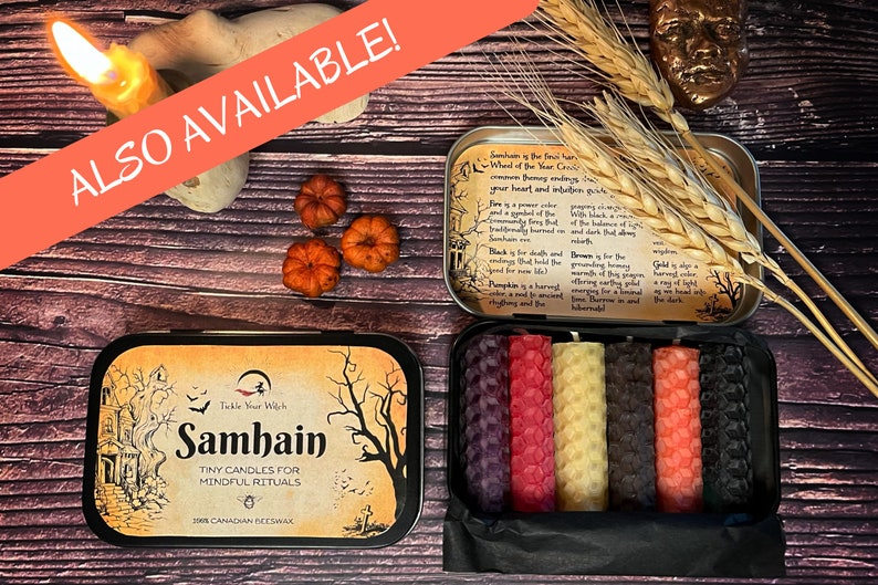 Mabon Beeswax Intention Spell Candle Set: Autumn Equinox Ritual, Wheel of the Year image 8