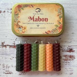 Mabon Beeswax Intention Spell Candle Set: Autumn Equinox Ritual, Wheel of the Year image 6