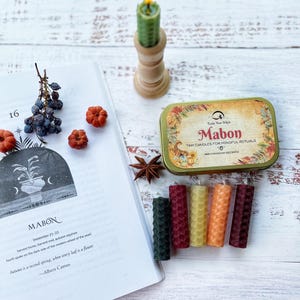 Mabon Beeswax Intention Spell Candle Set: Autumn Equinox Ritual, Wheel of the Year image 7