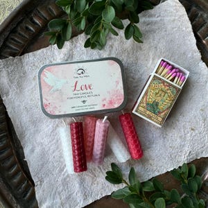 Ensembles de mini-bougies d'intention en cire d'abeille, divers thèmes et coloris