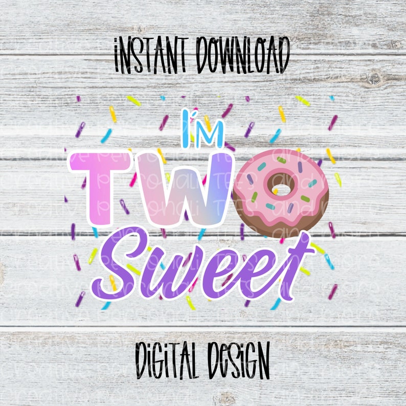 DONUT 2nd Birthday Png Digital Download Sublimation or Iron on Transfer