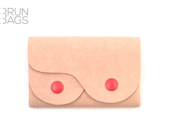 Pink Boobie Bag wallet, vegan